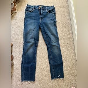 Mother denim size 26 skinny high waisted fray hem
